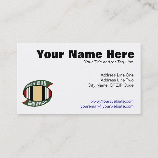Proud Mother Business Card (Front)