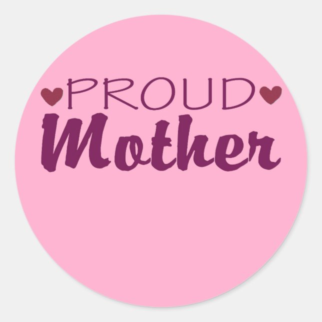 Proud mother cute heart stickers (Front)