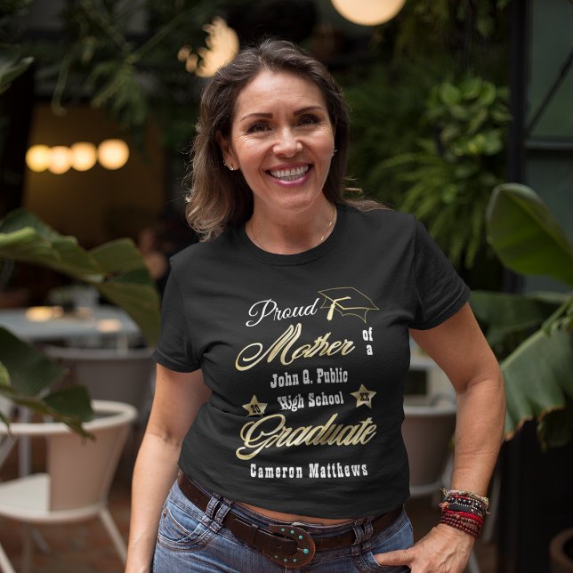 Proud Mother of Graduate Name | School Graduation T-Shirt (Creator Uploaded)