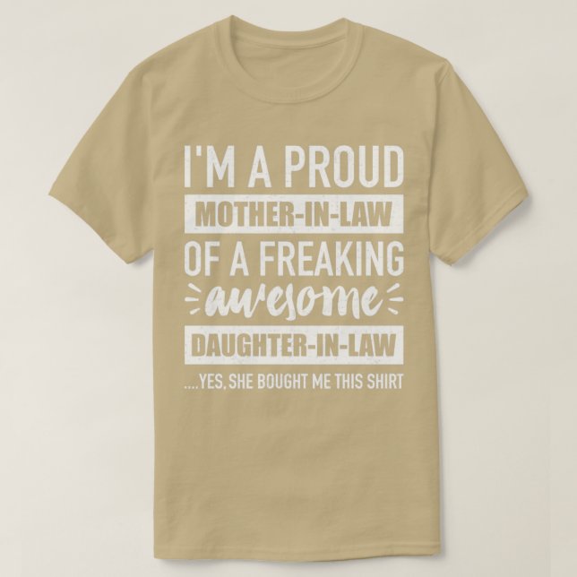 Proud motherinlaw of awesome daughterinlaw T-Shirt (Design Front)