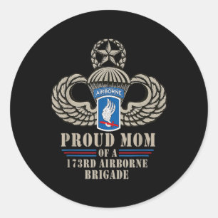 Proud Mum 173rd Airborne Brigade Veteran Military Classic Round Sticker
