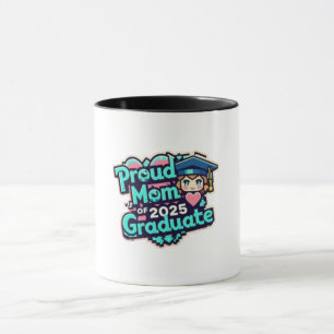 Proud Mum 2025 Graduate Cartoon Mug