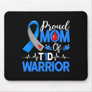 Proud Mum A Diabetes Warrior T1d Awareness Insulin Mouse Pad