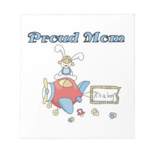 Proud Mum Aeroplane It's a Boy Gifts Notepad