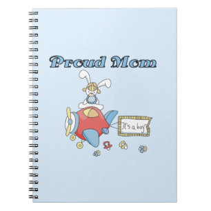 Proud Mum Aeroplane It's a Boy Gifts Spiral Notebook
