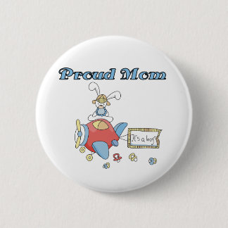 Proud Mum-Aeroplane It's a Boy tshirts and gifts 6 Cm Round Badge