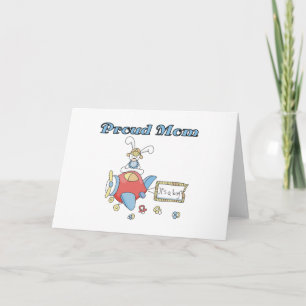 Proud Mum-Aeroplane It's a Boy tshirts and gifts Announcement
