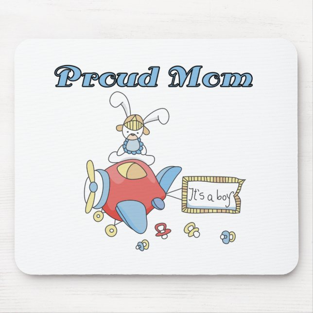 Proud Mum-Aeroplane It's a Boy tshirts and gifts Mouse Pad (Front)