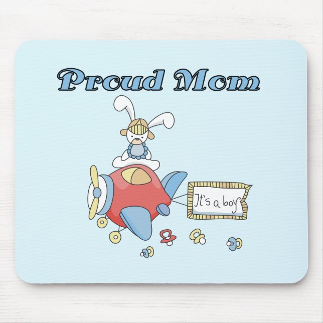Proud Mum-Aeroplane It's a Boy tshirts and gifts Mouse Pad (Front)