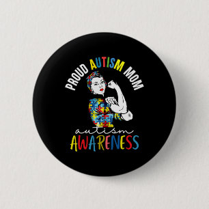 Proud Mum Autism Awareness Family Matching Gifts  6 Cm Round Badge
