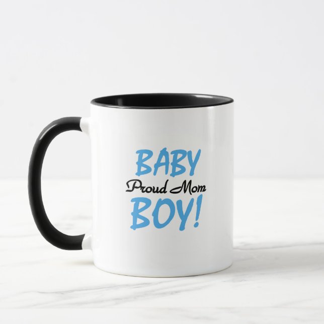 Proud Mum Baby Boy Tshirts and Gifts Mug (Left)