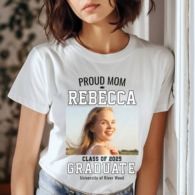 Proud Mum Class of 2025 Graduate Parent Custom T-Shirt (Creator Uploaded)