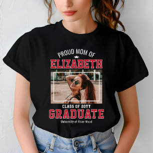 Proud Mum Class of 2026 Graduate Parent Custom Red T-Shirt