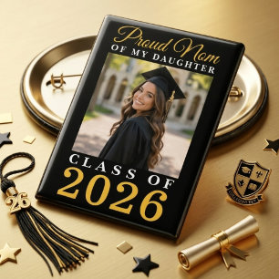 Proud Mum Daughter Black Gold Class Year Photo