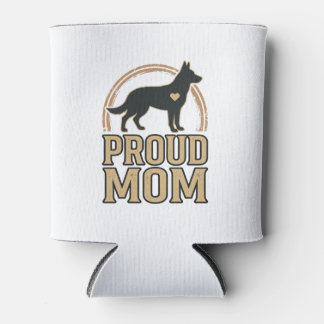 Proud Mum Dog Silhouette Vintage Vector Design_1 Can Cooler