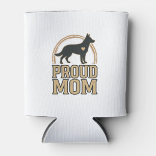 Proud Mum Dog Silhouette Vintage Vector Design_1 Can Cooler