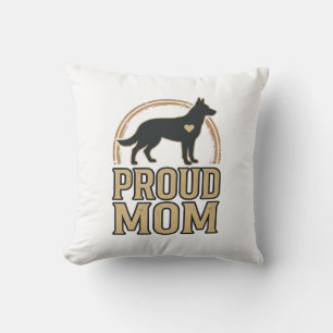 Proud Mum Dog Silhouette Vintage Vector Design_1 Cushion