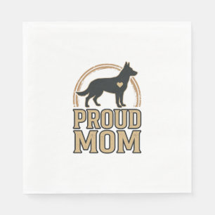 Proud Mum Dog Silhouette Vintage Vector Design_1 Napkin