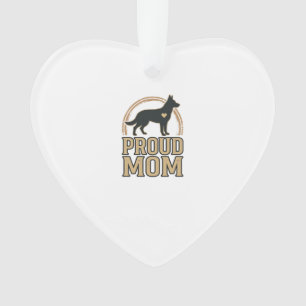 Proud Mum Dog Silhouette Vintage Vector Design_1 Ornament
