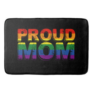 Proud Mum Gay Pride LGBT Rainbow Mother LGBTQ  Bath Mat