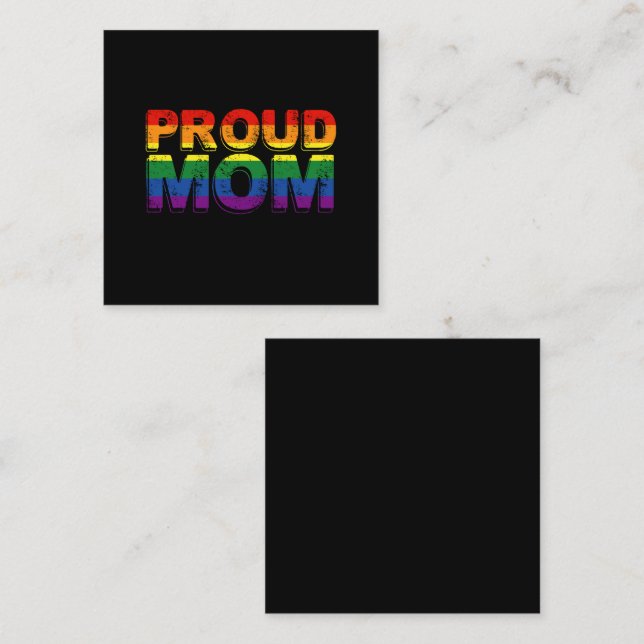 Proud Mum Gay Pride LGBT Rainbow Mother LGBTQ  Square Business Card (Front/Back)