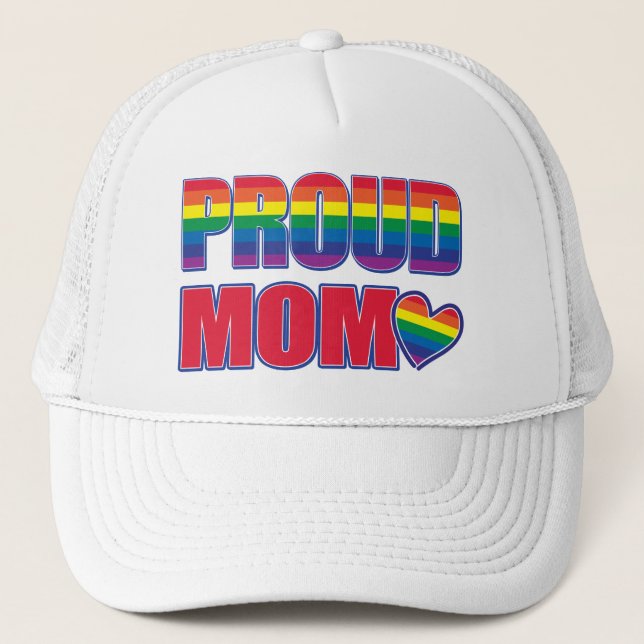 Proud Mum Gay Pride Trucker Hat (Front)