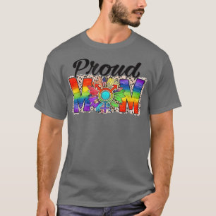 Proud Mum LGBT Gay Pride Rainbow Sunflower Leopard T-Shirt