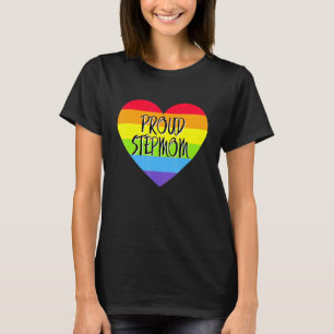 Proud Mum Lgbt Heart Proud Stepmom Lgbt Heart Love T-Shirt