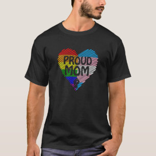Proud Mum Lgbt With Rainbow And Transgender Flag H T-Shirt