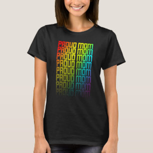 Proud Mum Lgbtq+ Rainbow Gay Pride Text Fade Graph T-Shirt