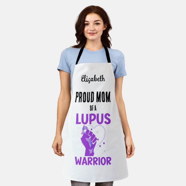 Proud Mum LUPUS WARRIOR Mother's Day Apron (Worn)