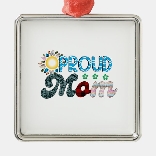 Proud Mum Metal Tree Decoration (Front)