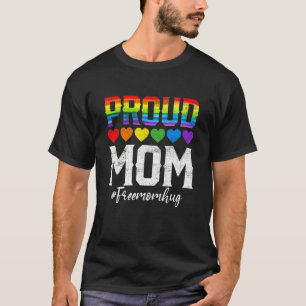 Proud Mum Mother's Day Lgbtq Rainbow Flag Gay Prid T-Shirt