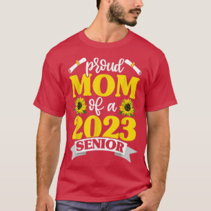 Proud Mum Of 2023 Senior Shirts, Graduation Sunflo T-Shirt