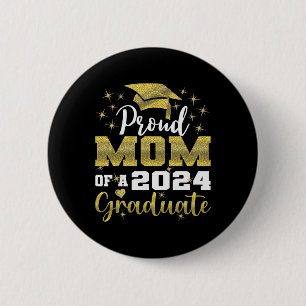 Proud Mum Of 2024 Graduate Awesome Family College  6 Cm Round Badge