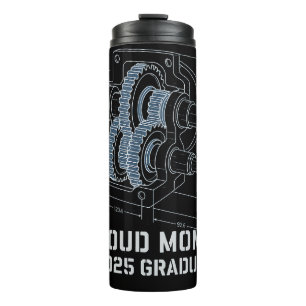 Proud Mum of 2025 ME Grad Gearbox Blueprint Thermal Tumbler