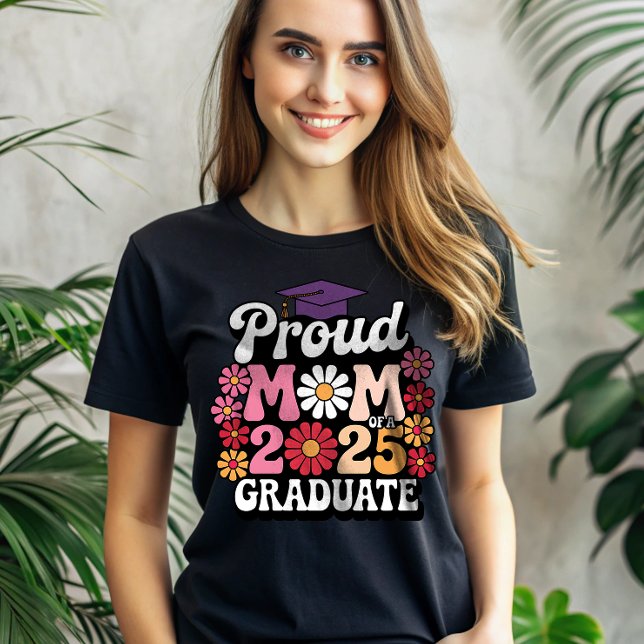 Proud Mum of a 2025 Graduate Floral Boho T-Shirt (Creator Uploaded)