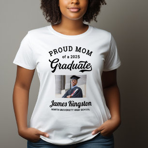 Proud Mum of a 2025 Graduate White Custom Photo T-Shirt