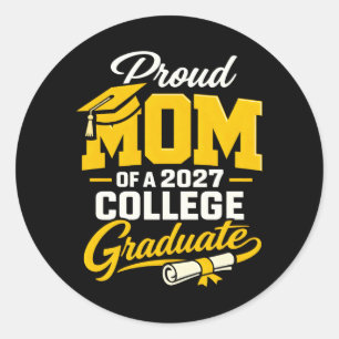 Proud Mum Of A 2027 Graduate Senior Graduation Classic Round Sticker