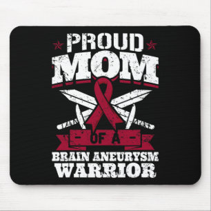 Proud Mum Of A Brain Aneurysm Warrior Awareness Ri Mouse Pad