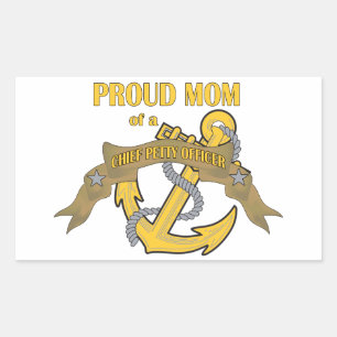 Proud Mum of a Chief Petty Officer Rectangular Sticker