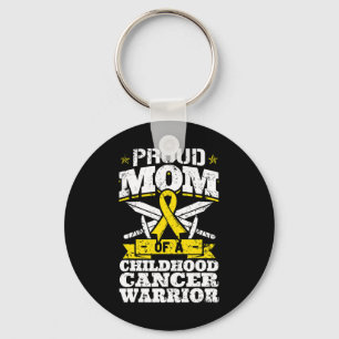 Proud Mum Of A Childhood Cancer Warrior Awareness Key Ring