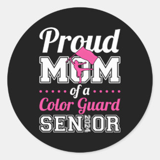 Proud Mum Of A Colour Guard Senior 2024 Classic Round Sticker