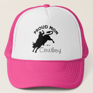Proud Mum of A Cowboy Simple Black lettering Trucker Hat