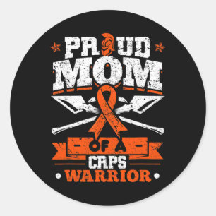 Proud Mum Of A Crps Warrior Month Orange Ribbon  Classic Round Sticker