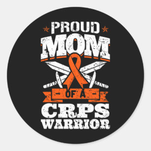 Proud Mum Of A Crps Warrior Rsd Awareness Ribbon R Classic Round Sticker