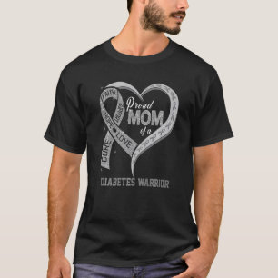 Proud Mum Of A Diabetes Warrior Ribbon Heart Premi T-Shirt