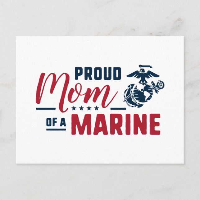 Proud Mum of a Marine Holiday Postcard (Front)