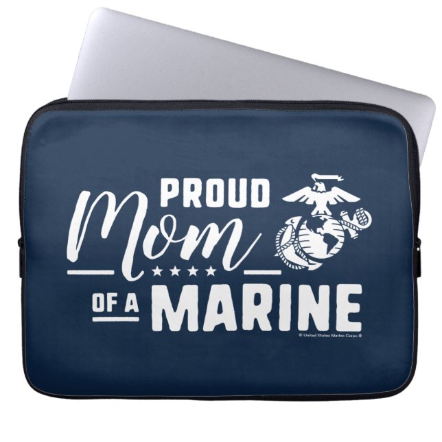 Proud Mum of a Marine - White Laptop Sleeve (Front)