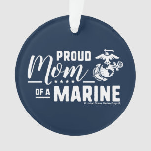 Proud Mum of a Marine - White Ornament